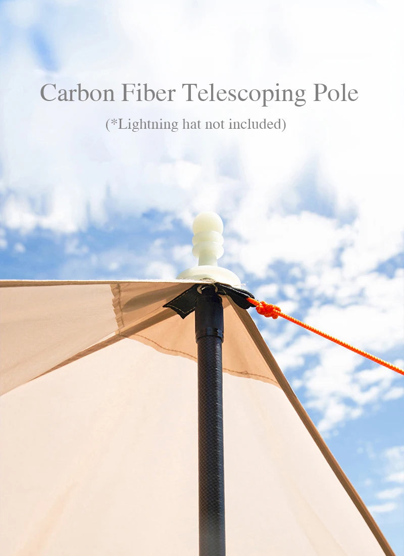 Carbon Fiber Telescopic Tarp Pole – Adjustable 3m Lightweight Camping Gear