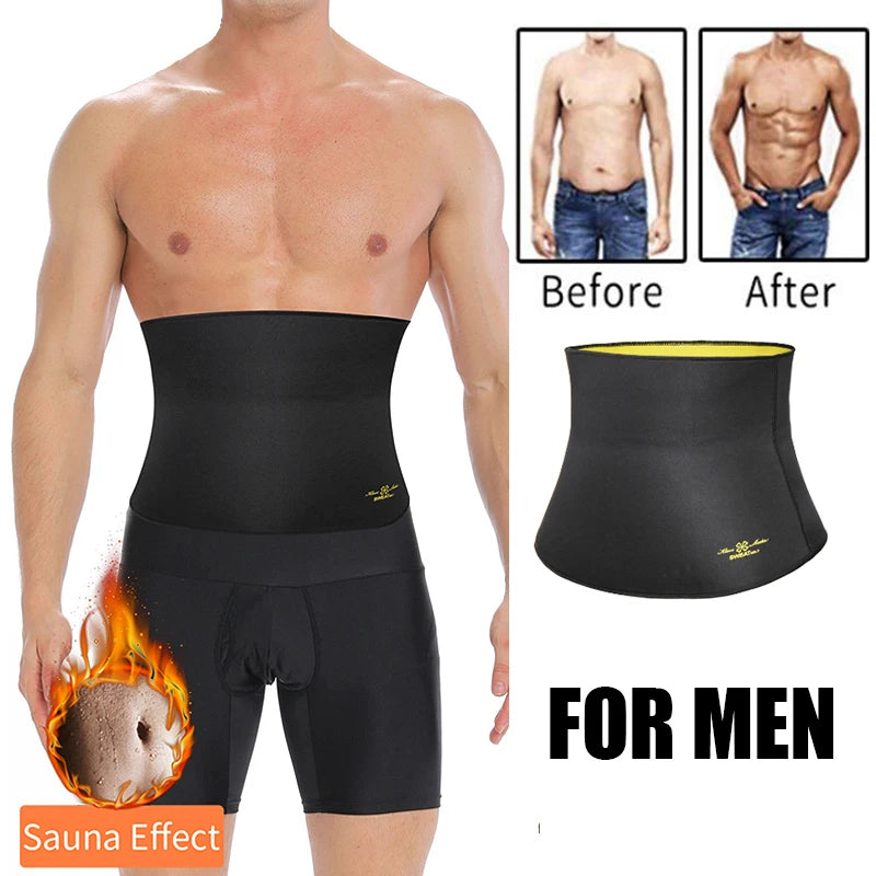 Sweat Waist Trainer Belt – Sauna Slimming Band for Men Workout Belly Fat