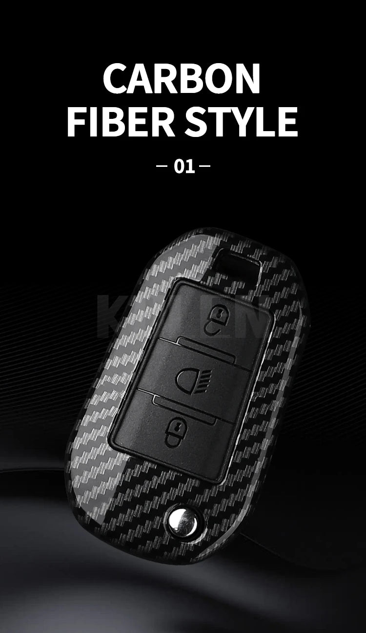 Carbon Fiber Car Key Case – Protective Fob Cover for Peugeot and Citroen