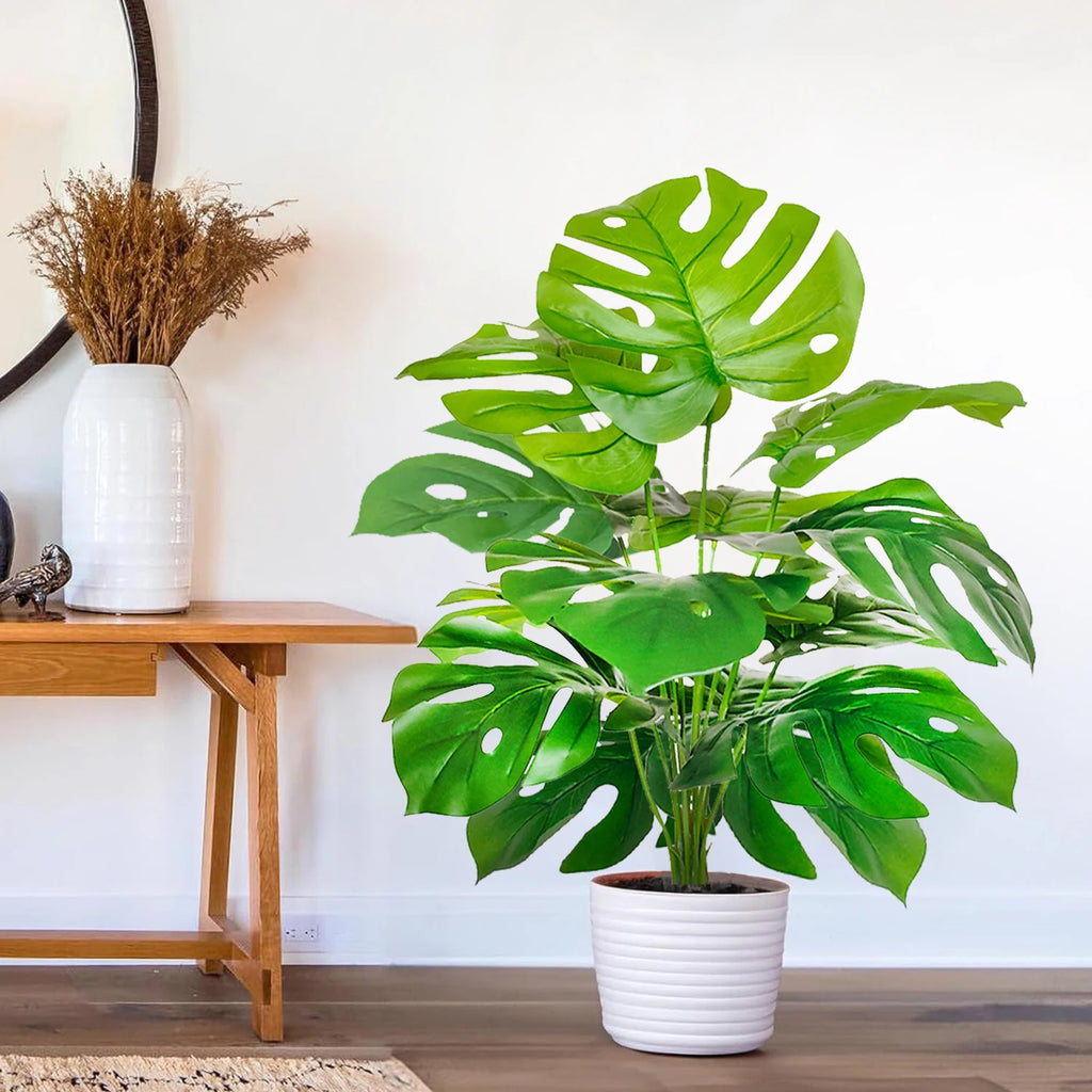 Artificial Monstera Plant – 104cm Plastic Palm Tree for Home Office Decor
