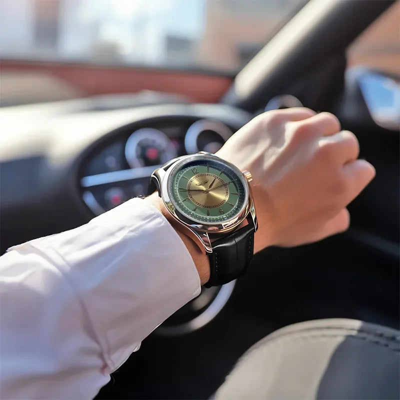 Luxury Leather Quartz Wristwatch – Waterproof Business Watch for Men
