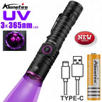 15W UV 365nm Blacklight Flashlight – Rechargeable Torch for Pet Urine Detection