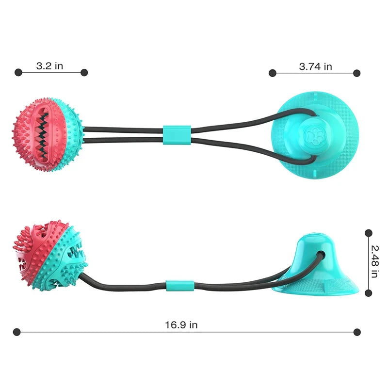 Interactive Suction Cup Dog Toy – Chew and Feeder Ball for Large Breed Dogs