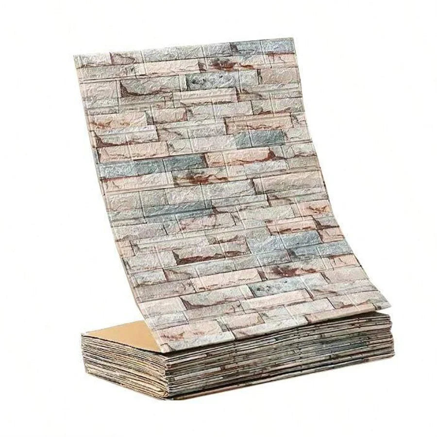 3D Self-Adhesive Brick Wallpaper – Waterproof Peel and Stick for Home Decor