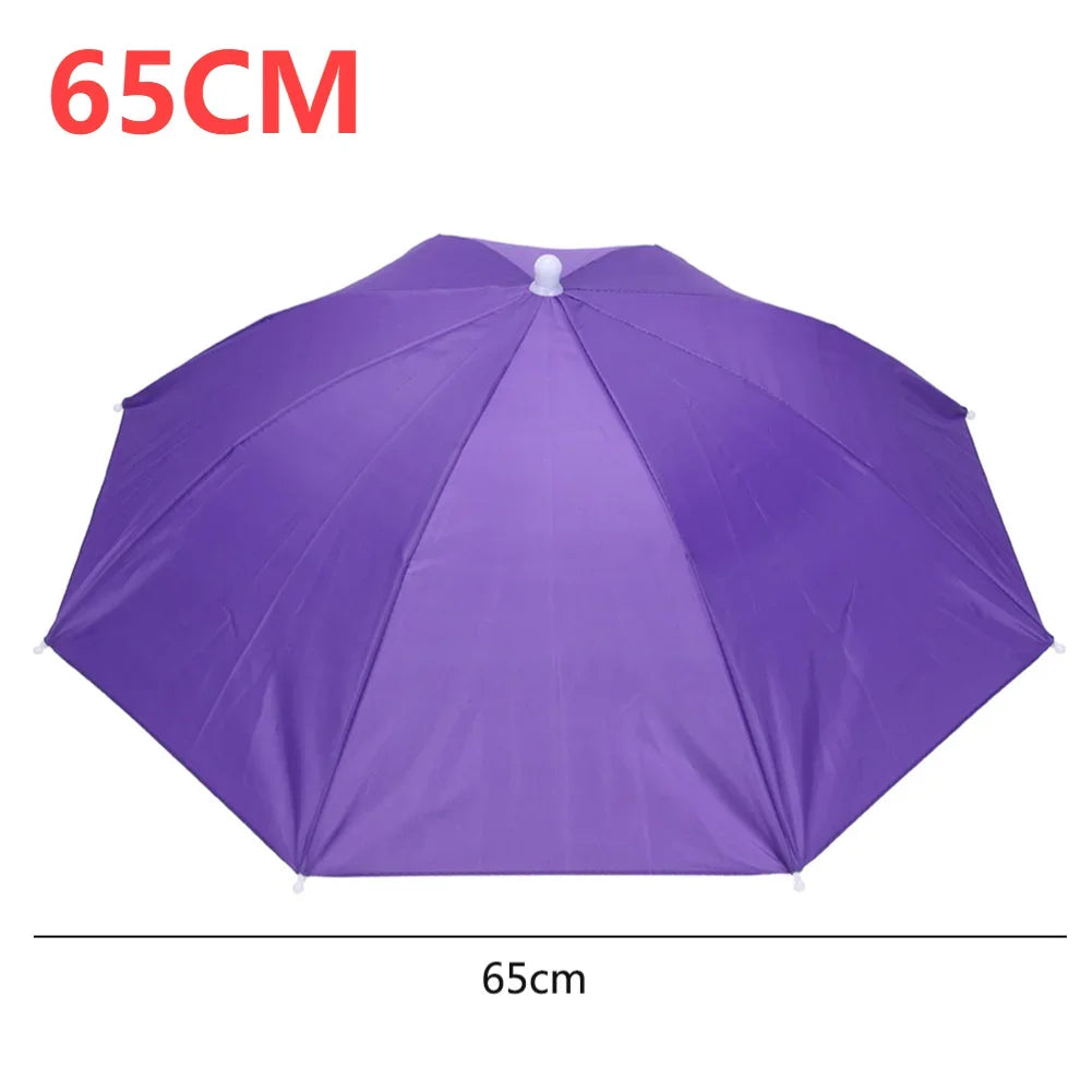 Hands-Free Umbrella Hat – Waterproof Sunscreen Headwear for Hiking and Camping