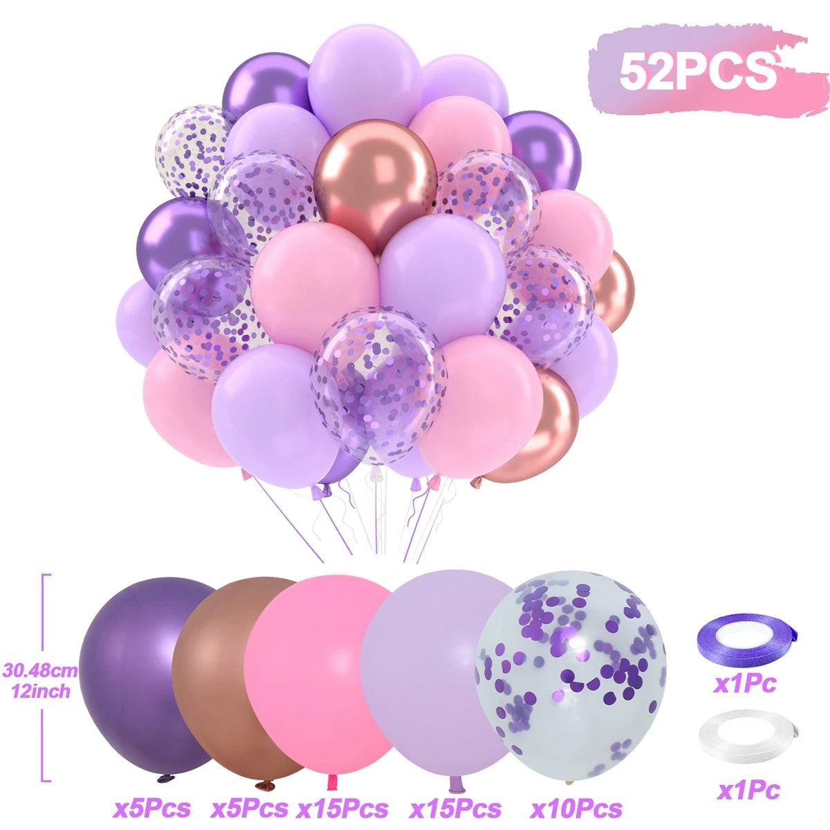 Metallic Pearl and Confetti Balloons – Decorative Latex Set for Party Events