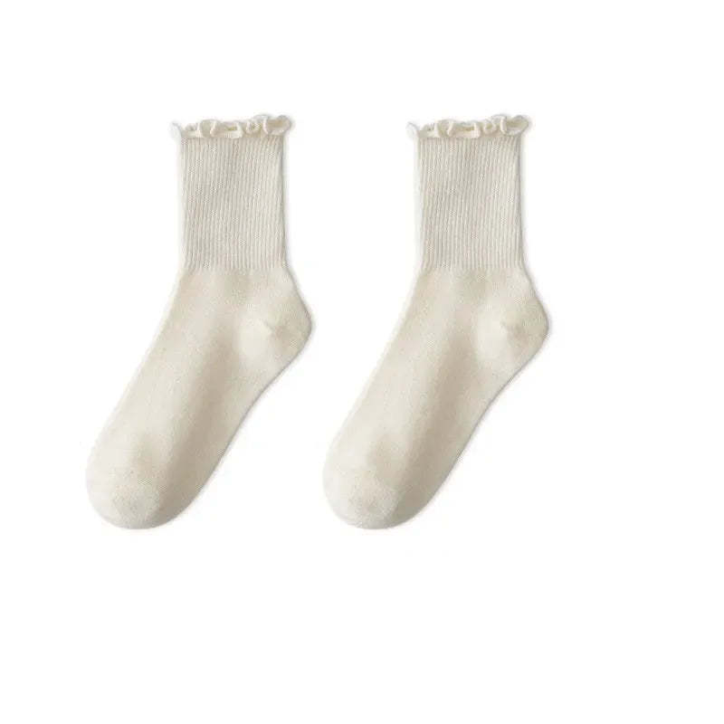 Ruffled Cotton Ankle Socks – Kawaii Lolita Accessories for Women