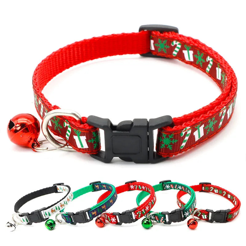 Adjustable Christmas Cat Collar – Snowflake Elk Polypropylene Pet Accessory