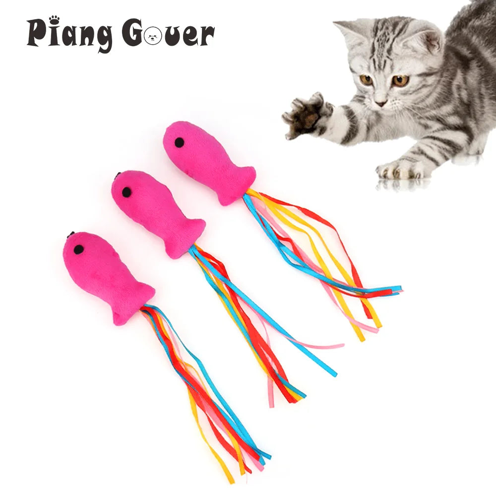 Fish Replacement Cat Toy – Steel Wire Teasing Attachments for Interactive Play