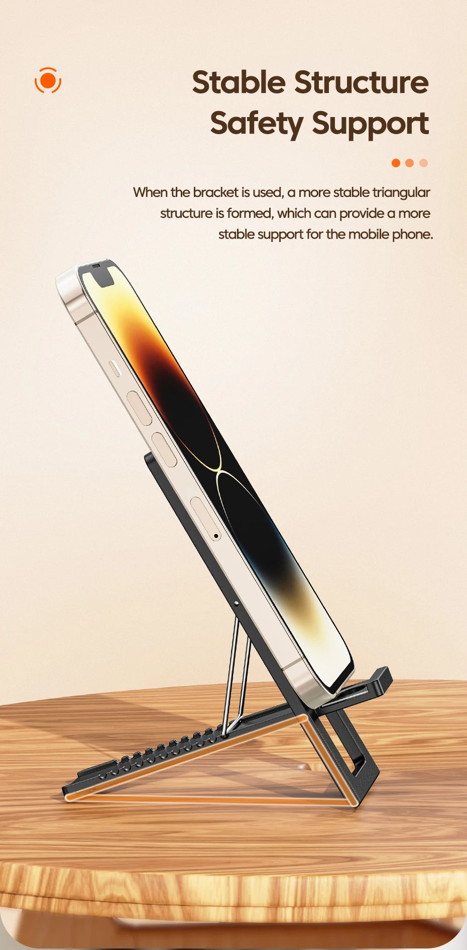 Ultra Thin Phone Stand – Foldable Adjustable Smartphone Holder for Desk