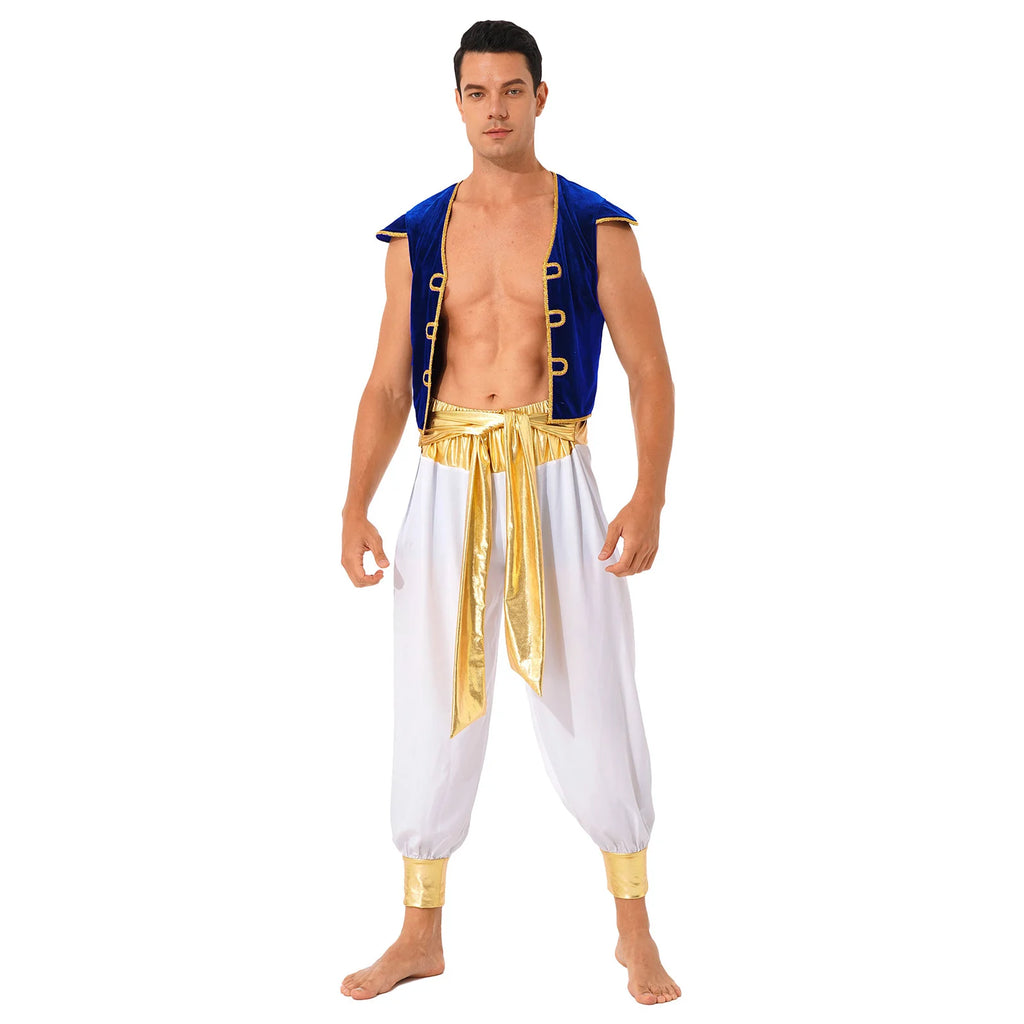 Arabian Prince Costume – Men’s Aladdin Cosplay Outfit for Halloween