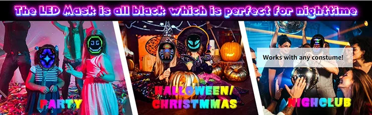 LED Gesture Sensing Mask – Luminous Kids Costume for Halloween Parties