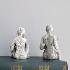 Abstract Woman Thinker Statue – Paper Pulp Art for Modern Home Decor
