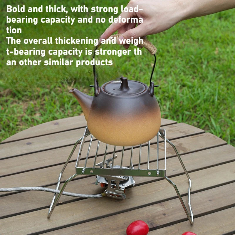 Folding Stainless Steel BBQ Grill – Portable Outdoor Alcohol Stove Rack