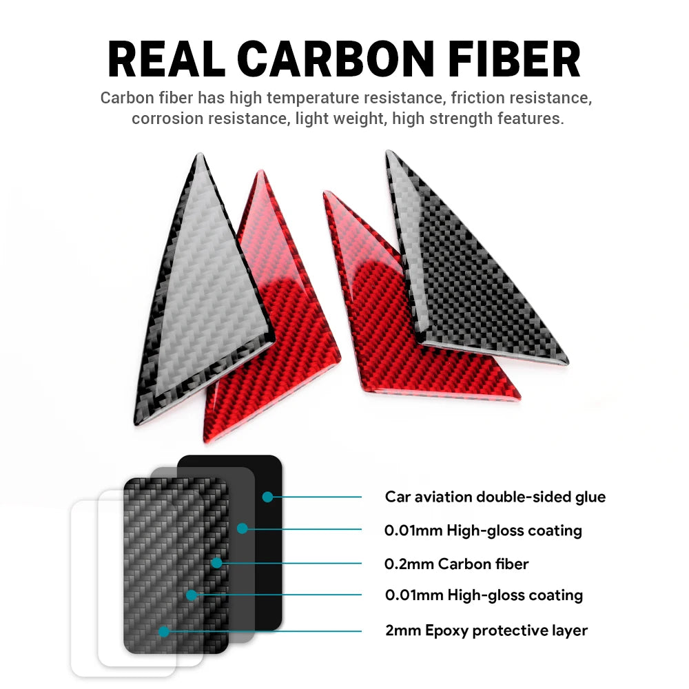 Carbon Fiber Door Triangle Trim – Interior Accessories for Kia Stinger