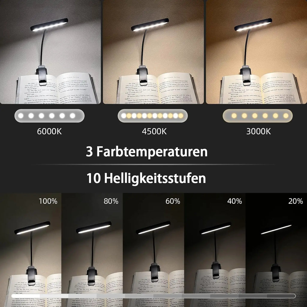 USB Rechargeable Book Light – Flexible Clip-On Lamp for Night Reading