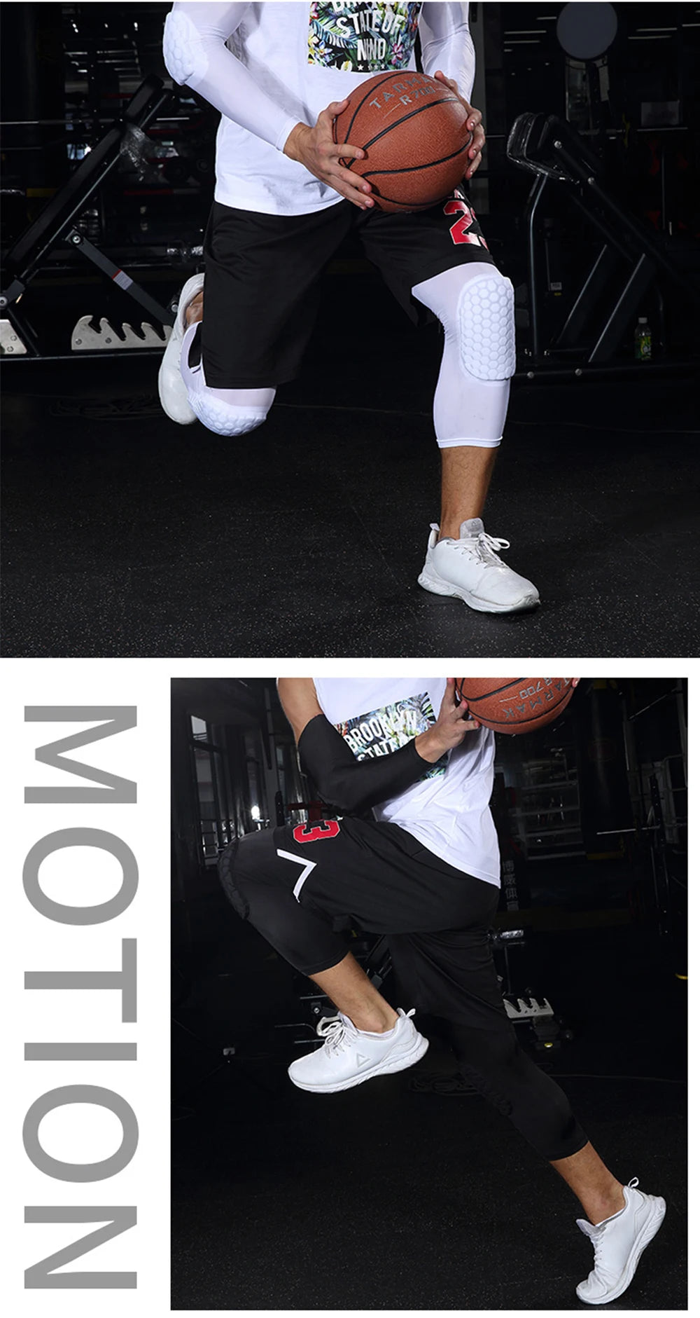 Compression Knee Sleeve – Long Leg Brace Support for Basketball and Running