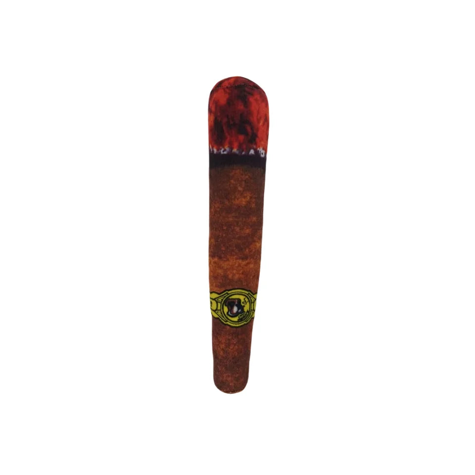 Plush Cigar Dog Toy – Durable Squeaky Chew for Small Breed Puppies