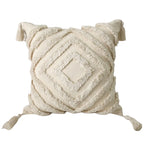 Cotton Tufted Cushion Cover – Decorative Tassel Pillowcase for Home Decor