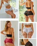 Floral Lace Panties – Sexy V-Waist Breathable Underwear for Women