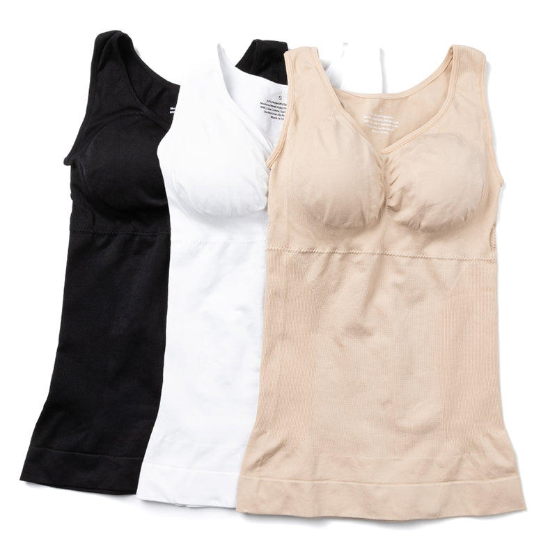 Plus Size Shaper Cami – Built-in Bra Compression Tank for Tummy Control