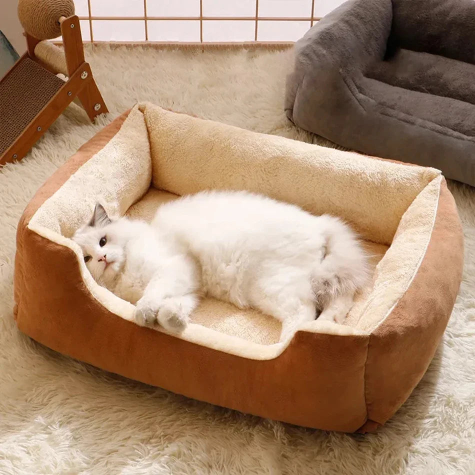 Cat Bed – Plush Cushioned Basket for Kitten and Small Pet Comfort