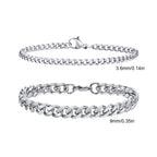 Stainless Steel Chain Bracelet – Men’s Trendy Cuban Link Wristband for Jewelry