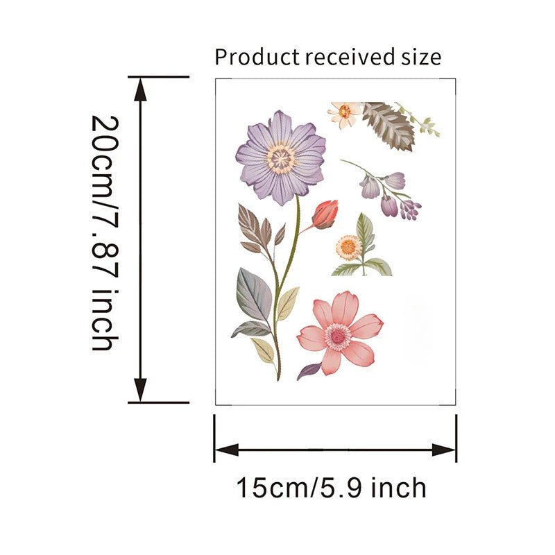 Floral PVC Wall Decal – Removable Waterproof Sticker for Home Decor
