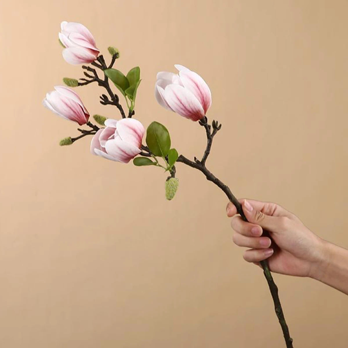 Silk Magnolia Flower Bouquet – Decorative Floral Arrangement for Wedding Decor