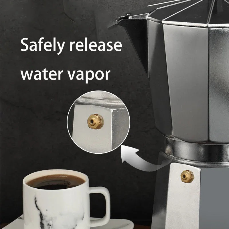 Aluminum Moka Pot Coffee Maker – Espresso Percolator for Home and Camping