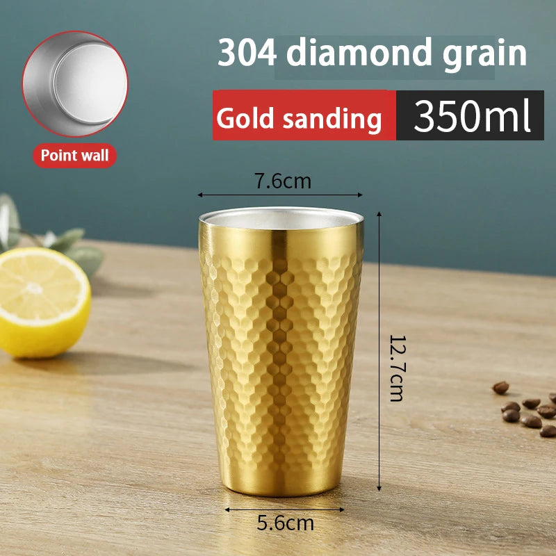 Stainless Steel Diamond Hammer Cup – Insulated Outdoor Camping Drinkware