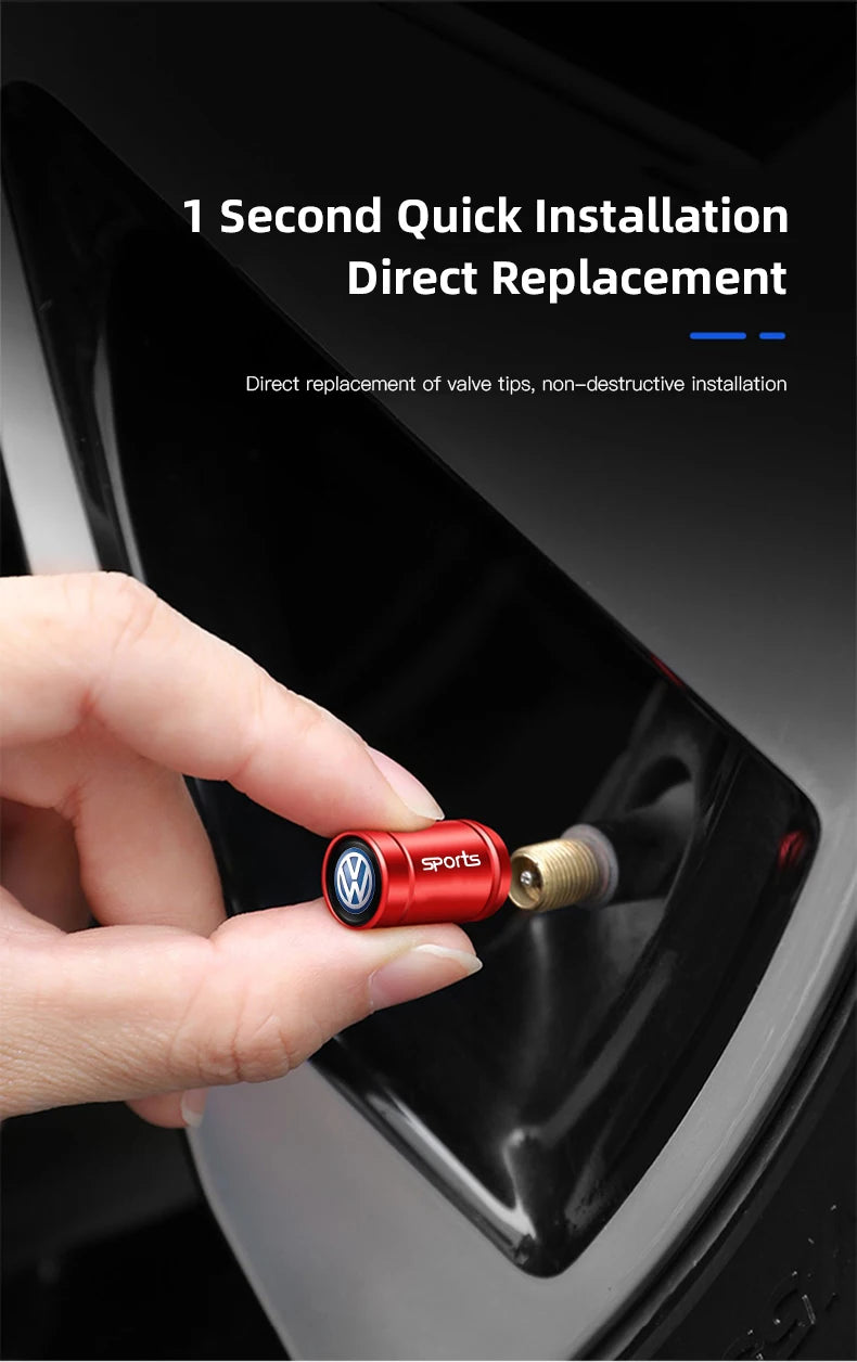Alloy Tire Valve Caps – Dust Cover Accessories for Volkswagen Car Wheels