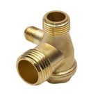 Air Compressor Check Valve – 3-Port Male Thread Connector for Pneumatic Systems