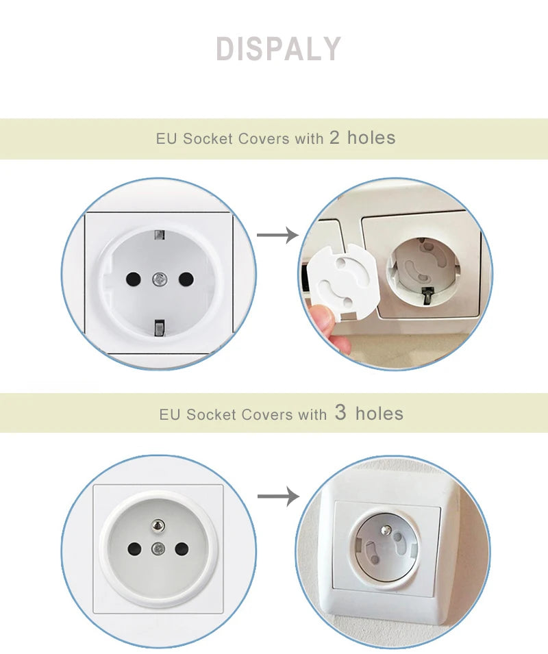 Plastic Electrical Socket Covers – Baby Proofing Outlet Protectors for Child Safety