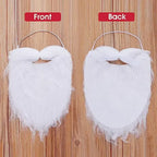 Faux White Santa Beard – Plush Costume Accessory for Kids and Adults