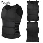 Men Compression Waist Trainer Vest – Slimming Sauna Shirt for Workout Fitness