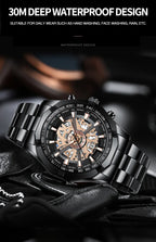 Stainless Steel Quartz Watch – Waterproof Luminous Calendar for Business Men