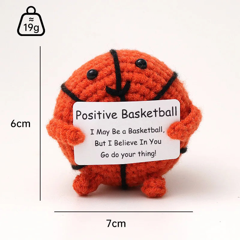 Handmade Wool Crochet Dog Doll – Positive Affirmation Plush for Home Decor