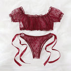 Floral Lace Lingerie Set – See Through Bralette for Romantic Evenings