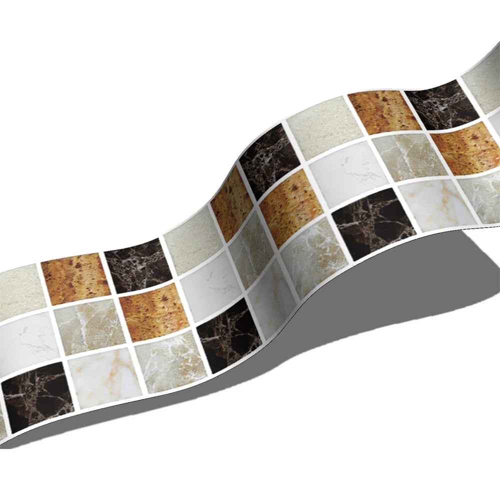 Self-Adhesive Waist Line Stickers – Waterproof Border Mural for Kitchen Decor