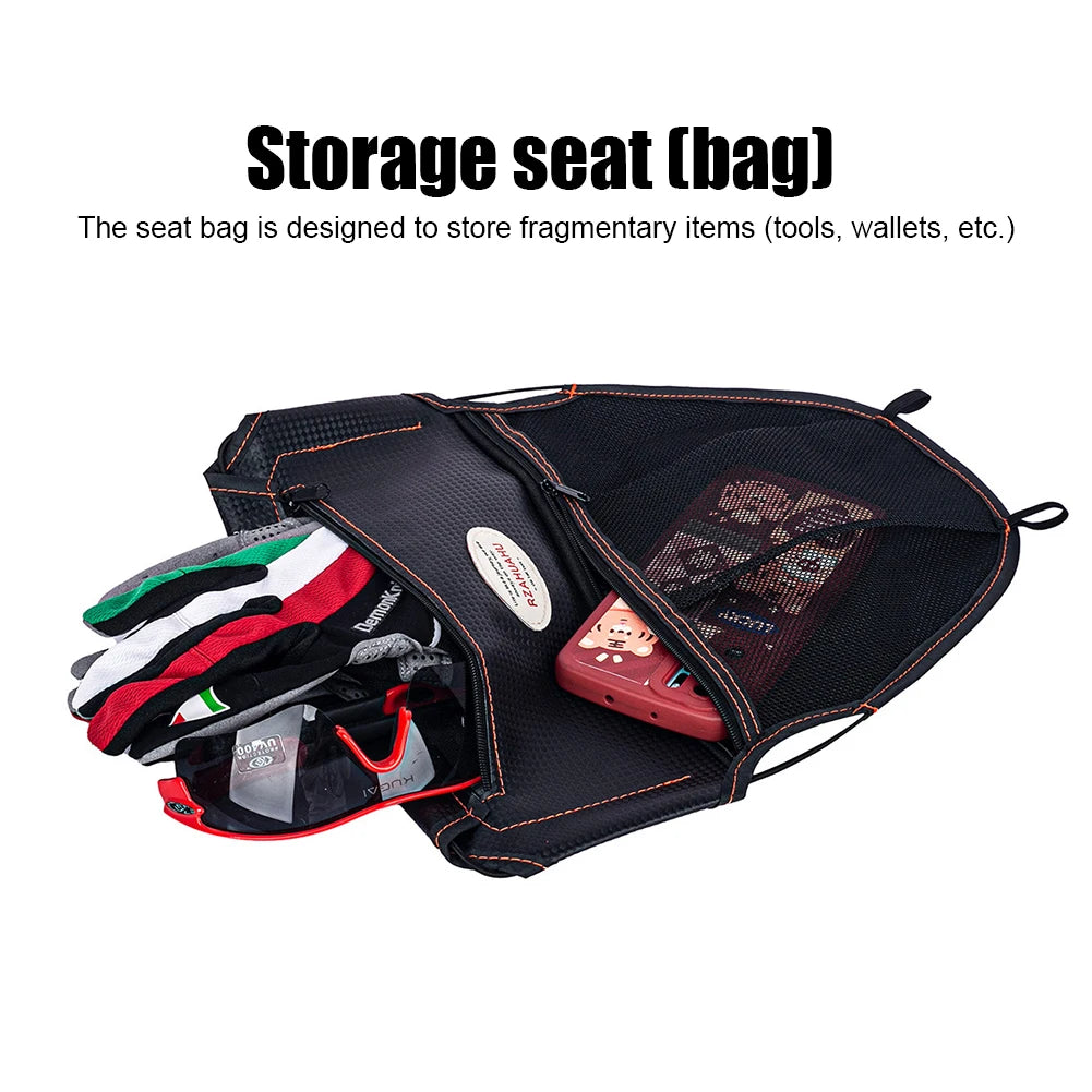 Motorcycle Seat Storage Bag – Expandable Tool Organizer for Vespa Scooters