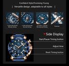 Stainless Steel Chronograph Watch – Luminous Waterproof Quartz for Men