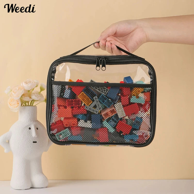 Transparent Toy Storage Bag – Large Capacity Organizer for Kids Block Toys