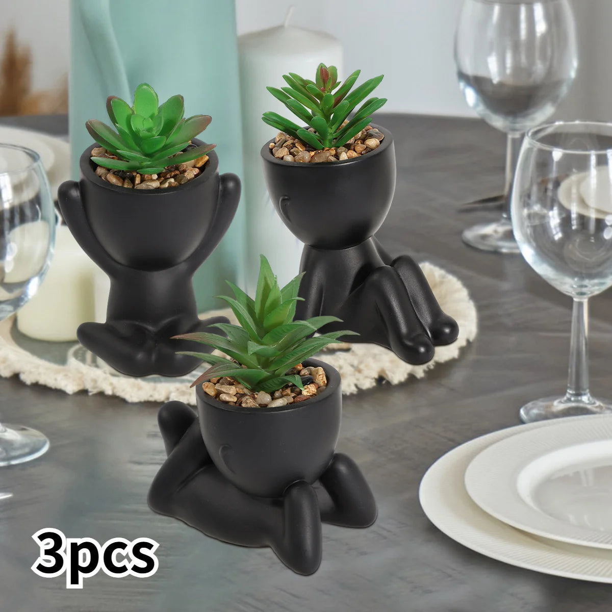 Artificial Aloe Vera Succulent Set – Cartoon PE Pot Plants for Home Decor