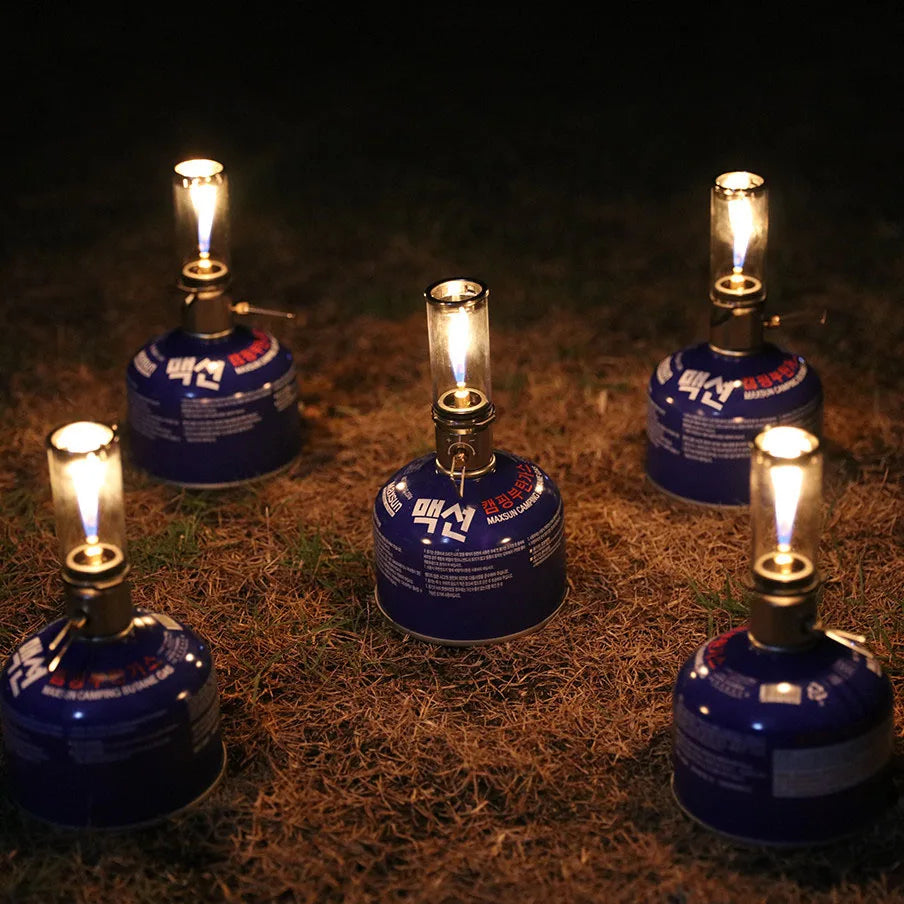 Windproof Gas Camping Lantern – Dreamlike Candlelight for Outdoor Lighting