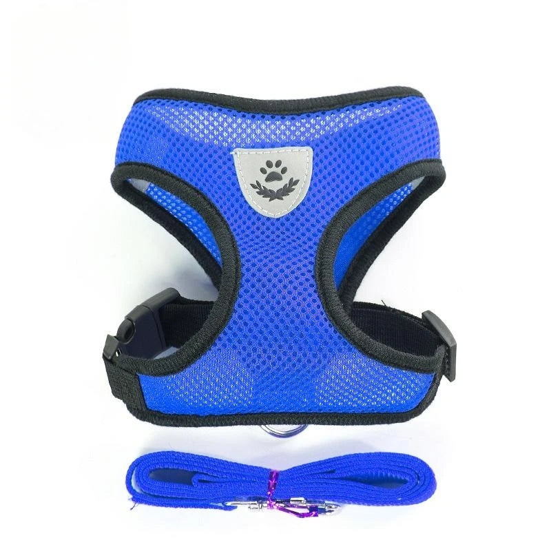 Adjustable Mesh Cat and Dog Harness – Reflective Breathable Vest for Walking