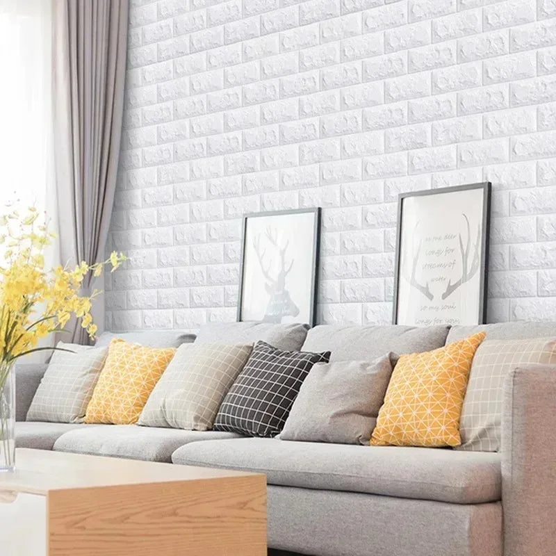 3D Foam Brick Wallpaper – Waterproof Self-Adhesive Wall Decal for Home Decor