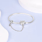 925 Sterling Silver Charm Bracelet – Adjustable Green Zircon for Birthday Gifts