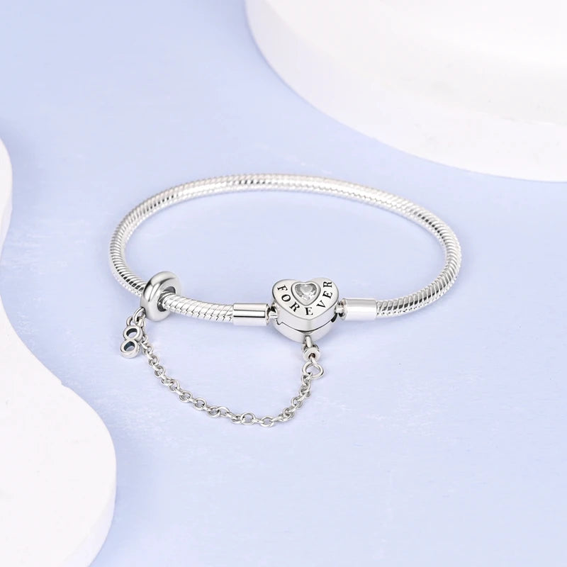 925 Sterling Silver Charm Bracelet – Adjustable Green Zircon for Birthday Gifts
