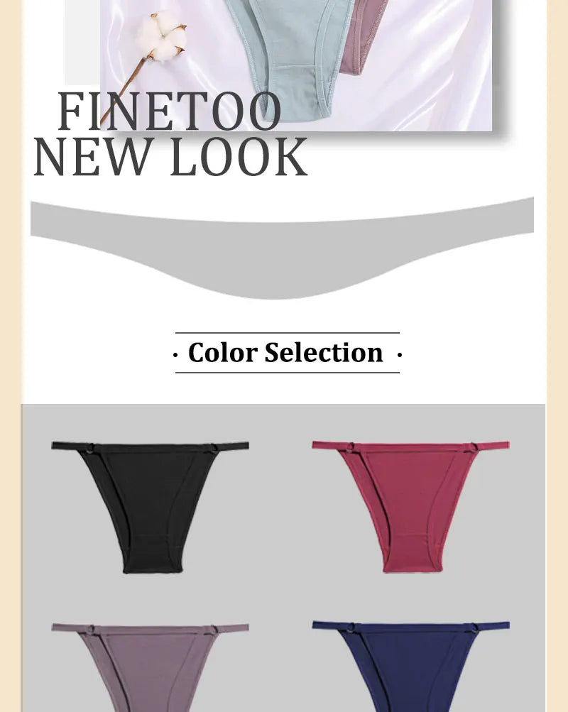 Cotton Low Rise Briefs – Metal Ring Hollow Panties for Women M-2XL